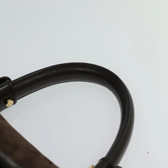 Salvatore Ferragamo Gancini Hand Bag Mouton 2way Brown Gold Auth 121725 - Picture 9 of 16